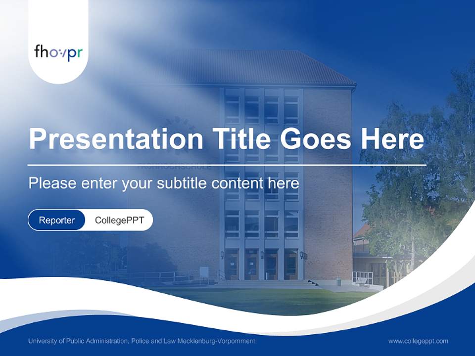 University of Public Administration, Police and Law Mecklenburg-Vorpommern Lecture Sharing and Networking Event PPT Template4:3 ratio PPT effect preview image4
