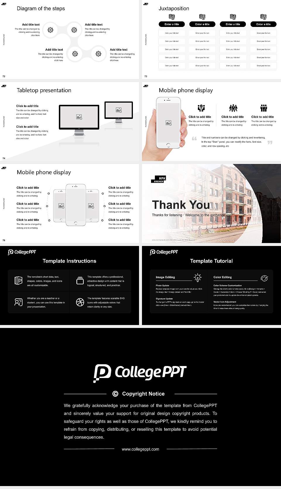 University of the Arts Bremen Competition/Entrepreneurship Contest PPT Template16:9 ratio PPT effect preview image9