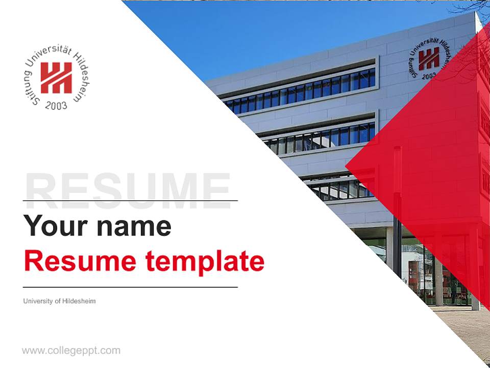 University of Hildesheim Resume PPT Template4:3 ratio PPT effect preview image5