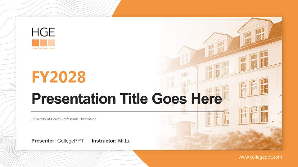 University of Health Professions Eberswalde Academic Presentation/Research Findings Report PPT Template16:9 ratio PPT effect preview image