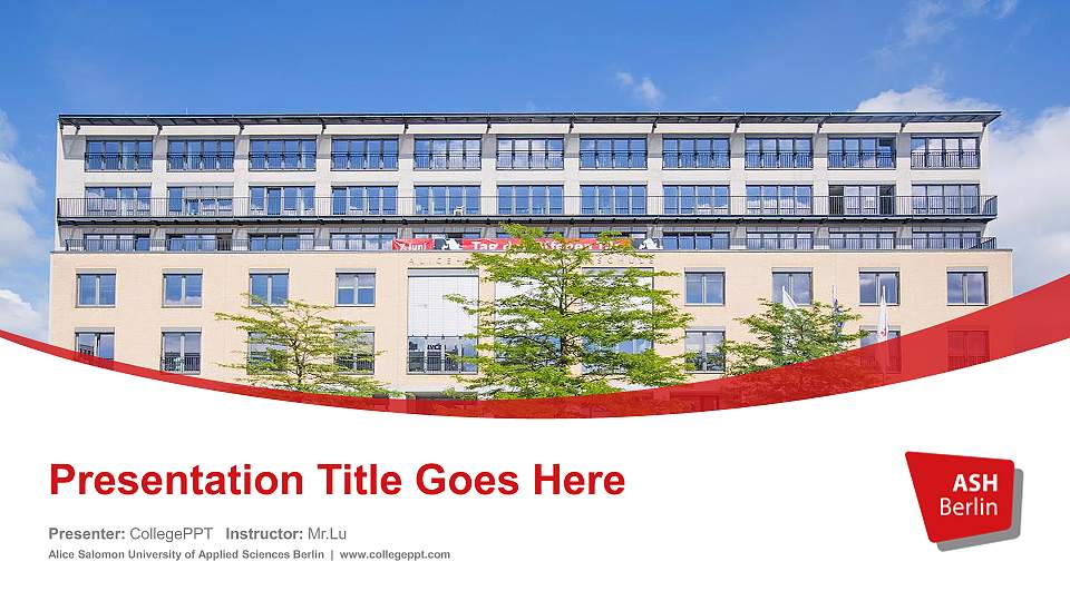 Alice Salomon University of Applied Sciences Berlin Course/Courseware Creation PPT Template16:9 ratio PPT effect preview image