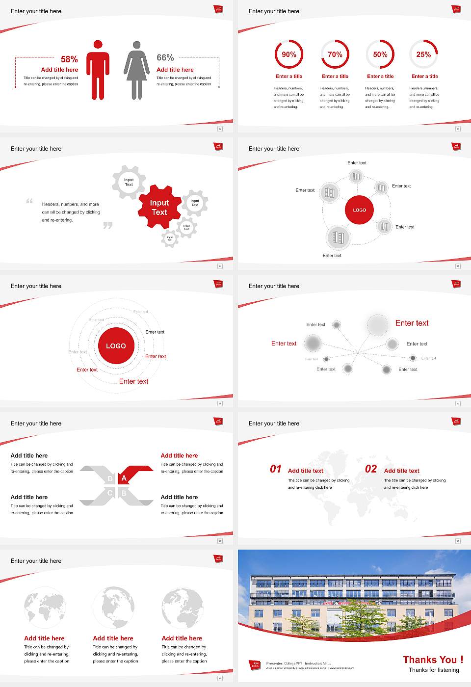 Alice Salomon University of Applied Sciences Berlin Course/Courseware Creation PPT Template16:9 ratio PPT effect preview image4