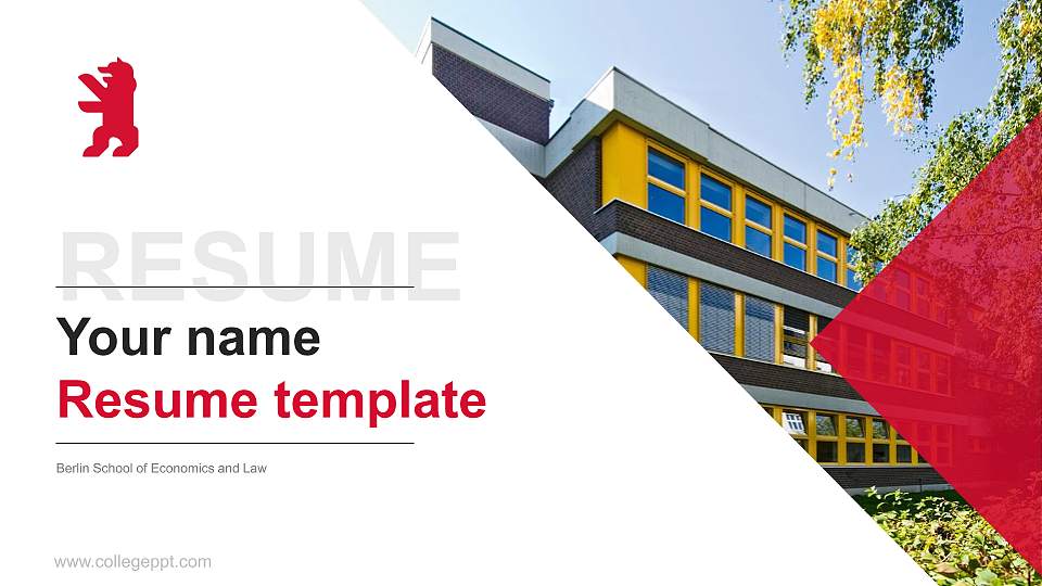 Berlin School of Economics and Law Resume PPT Template16:9 ratio PPT effect preview image