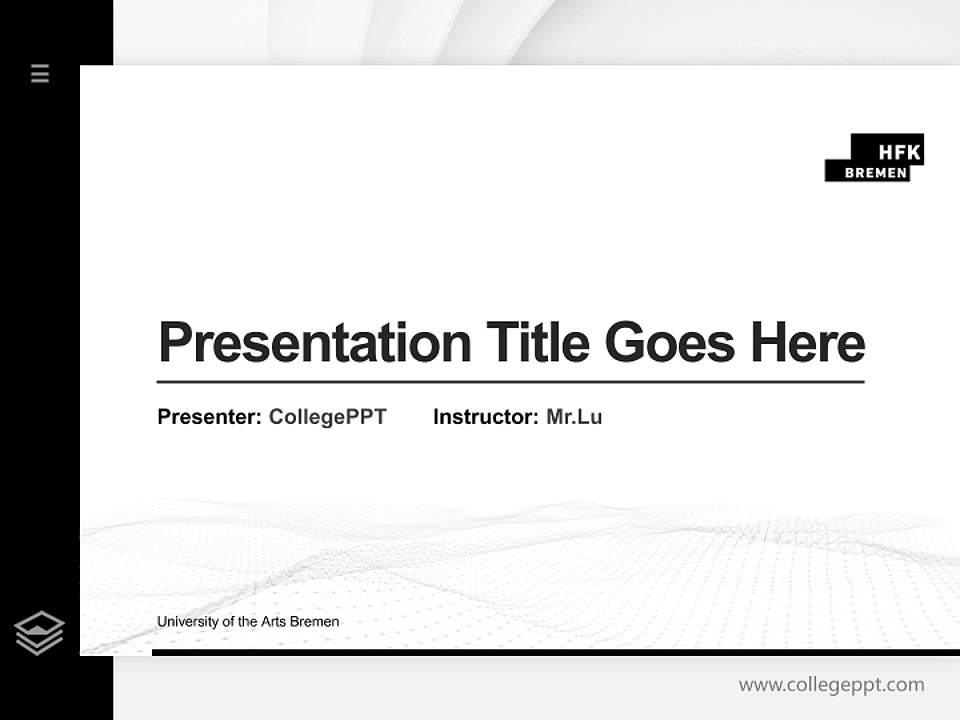University of the Arts Bremen Thesis Proposal/Graduation Defense PPT Template4:3 ratio PPT effect preview image5