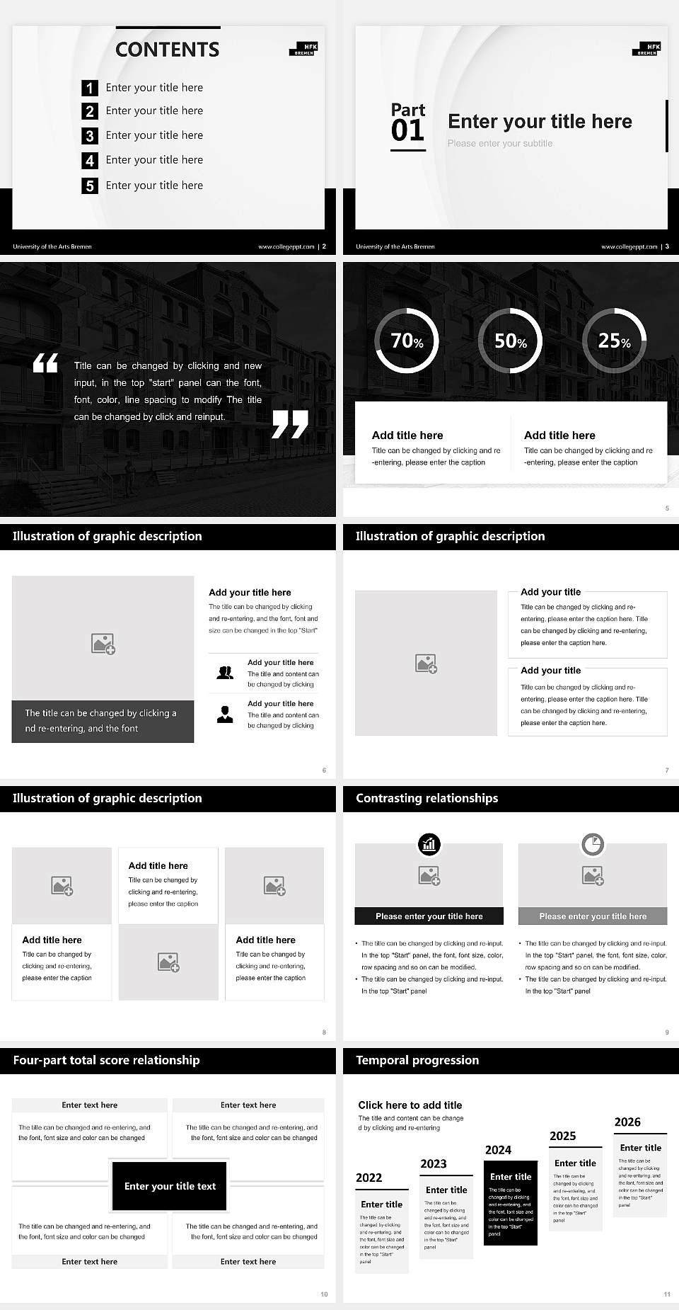 University of the Arts Bremen Thesis Proposal/Graduation Defense PPT Template4:3 ratio PPT effect preview image2