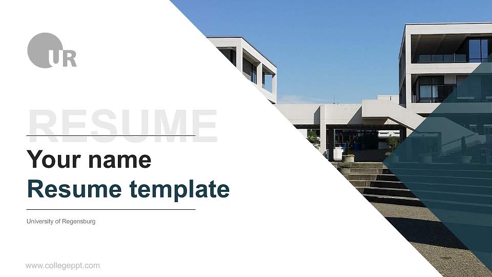 University of Regensburg Resume PPT Template16:9 ratio PPT effect preview image