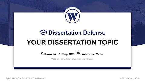 Wedel University of Applied Sciences Graduation Thesis Defense PPT Template