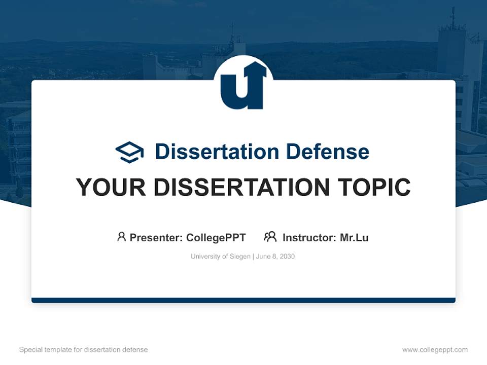 University of Siegen Graduation Thesis Defense PPT Template4:3 ratio PPT effect preview image7