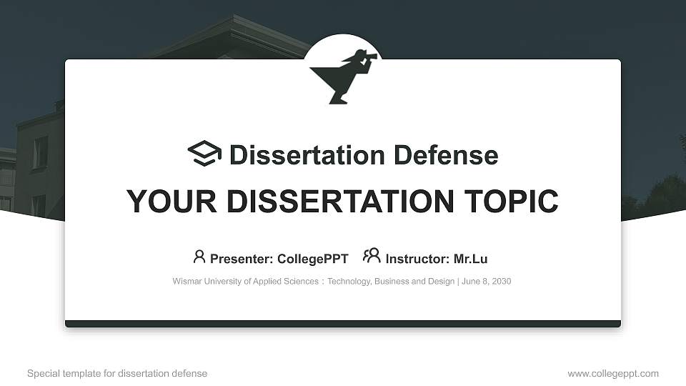 Wismar University of Applied Sciences：Technology, Business and Design Graduation Thesis Defense PPT Template16:9 ratio PPT effect preview image