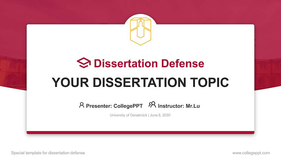 University of Osnabrück Graduation Thesis Defense PPT Template16:9 ratio PPT effect preview image1