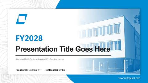 University of Public Service in Bavaria – Starnberg campus Academic Presentation/Research Findings Report PPT Template