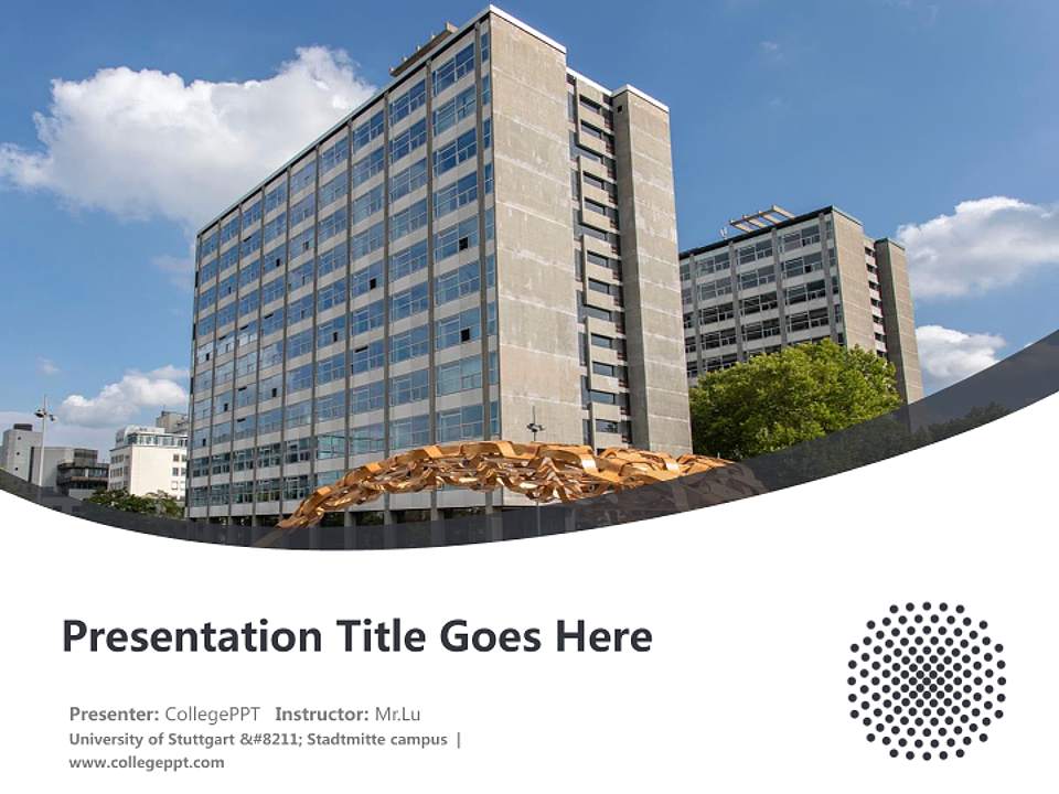 University of Stuttgart – Stadtmitte campus Course/Courseware Creation PPT Template4:3 ratio PPT effect preview image5
