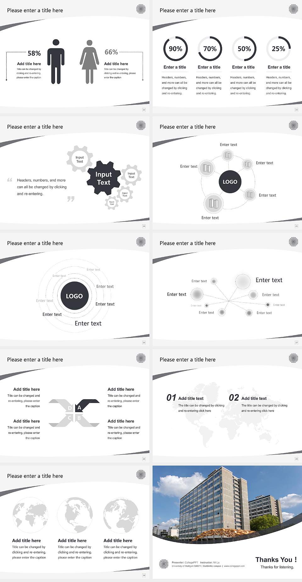 University of Stuttgart – Stadtmitte campus Course/Courseware Creation PPT Template4:3 ratio PPT effect preview image4