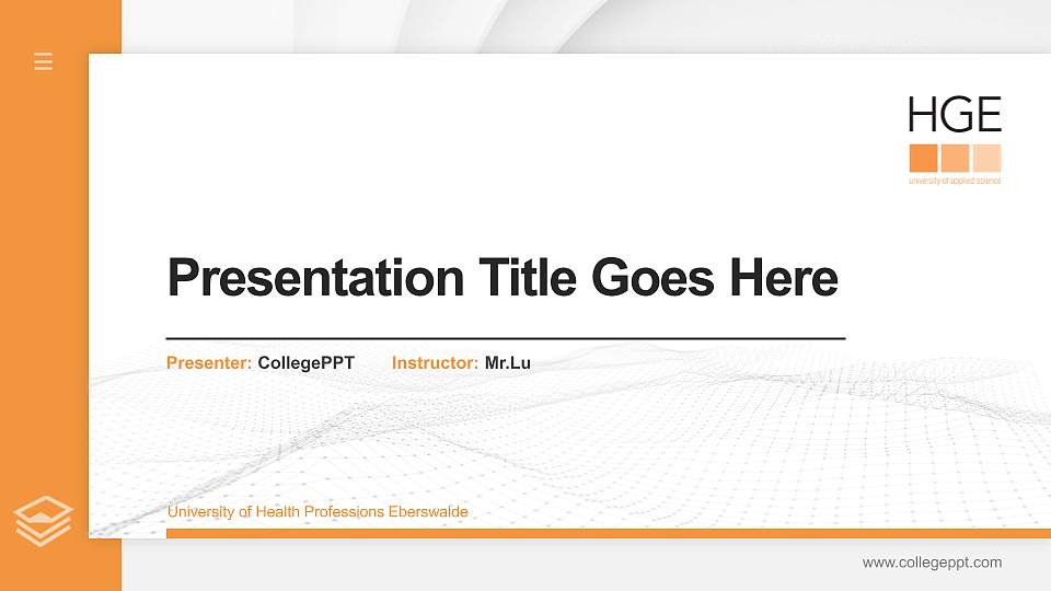 University of Health Professions Eberswalde Thesis Proposal/Graduation Defense PPT Template16:9 ratio PPT effect preview image