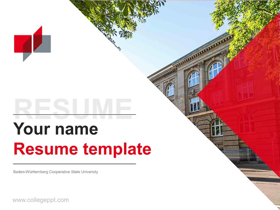 Baden-Württemberg Cooperative State University Resume PPT Template4:3 ratio PPT effect preview image5