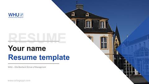 WHU – Otto Beisheim School of Management Resume PPT Template