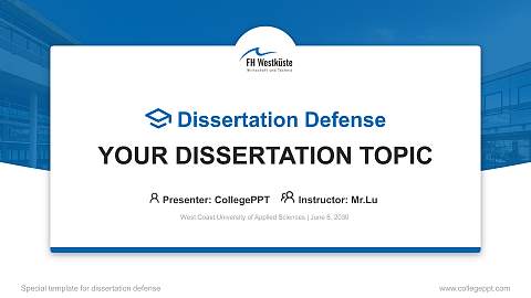West Coast University of Applied Sciences Graduation Thesis Defense PPT Template