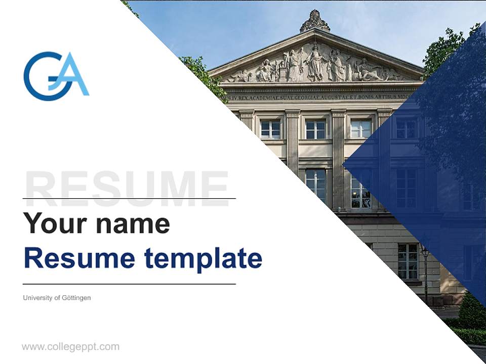 University of Göttingen Resume PPT Template4:3 ratio PPT effect preview image5