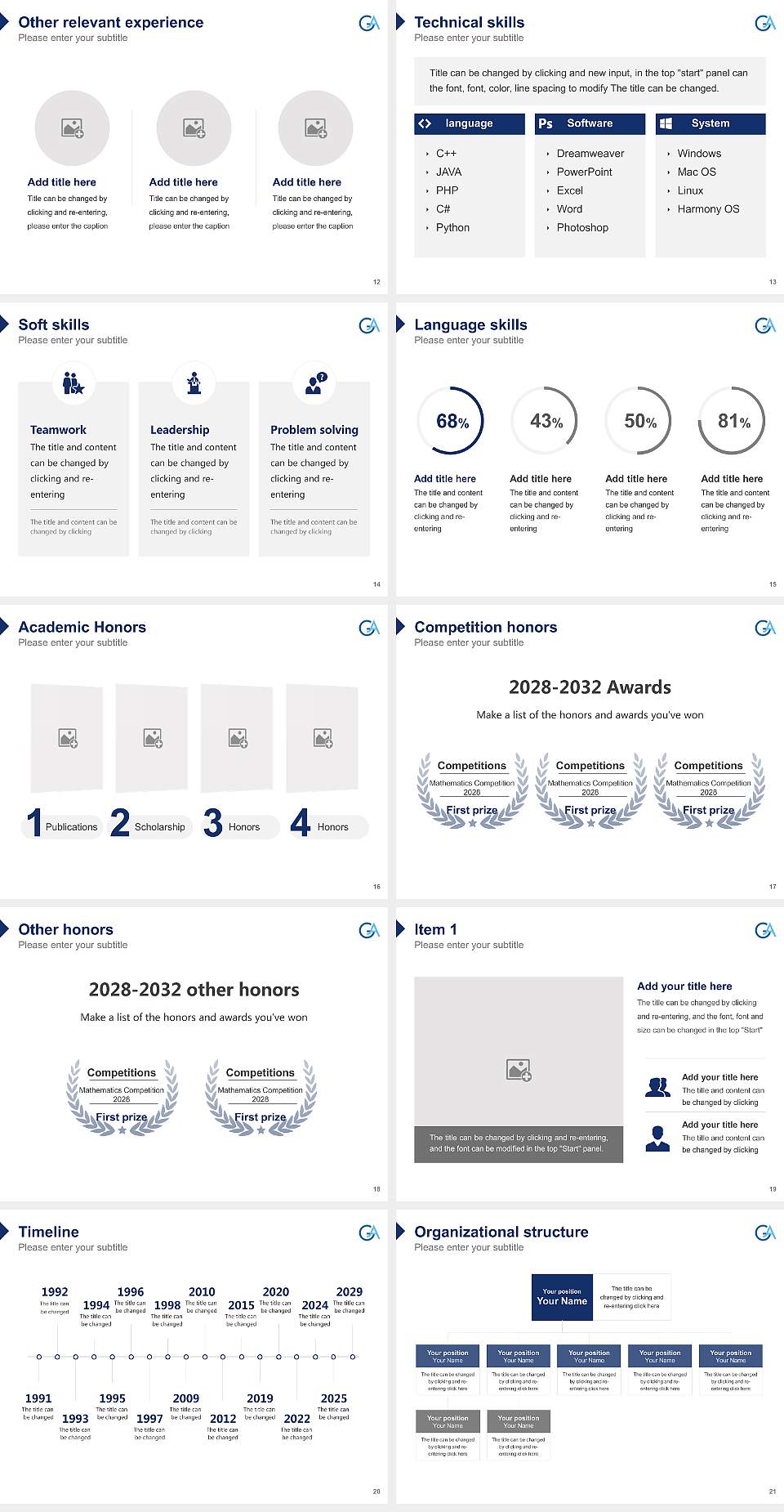 University of Göttingen Resume PPT Template4:3 ratio PPT effect preview image3
