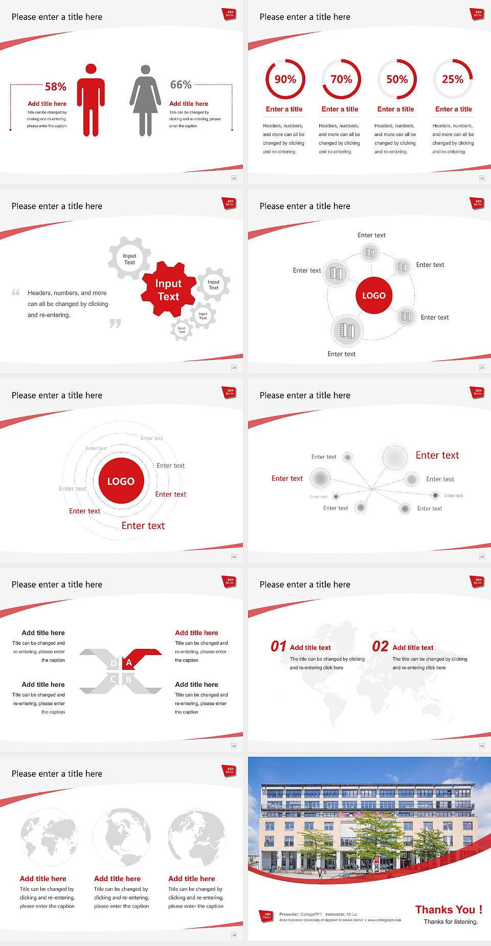 Alice Salomon University of Applied Sciences Berlin Course/Courseware Creation PPT Template4:3 ratio PPT effect preview image4