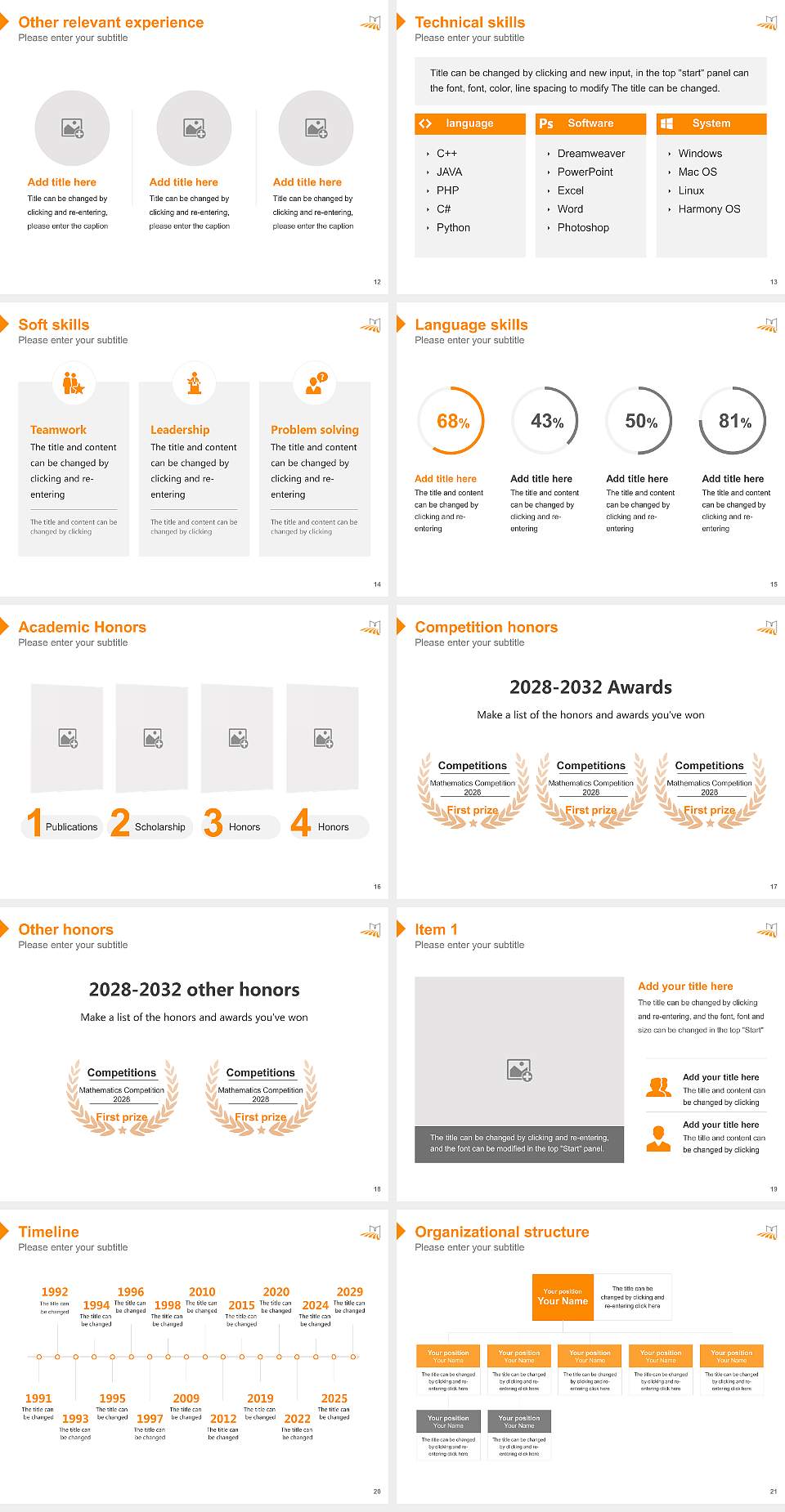 University of Passau Resume PPT Template4:3 ratio PPT effect preview image3