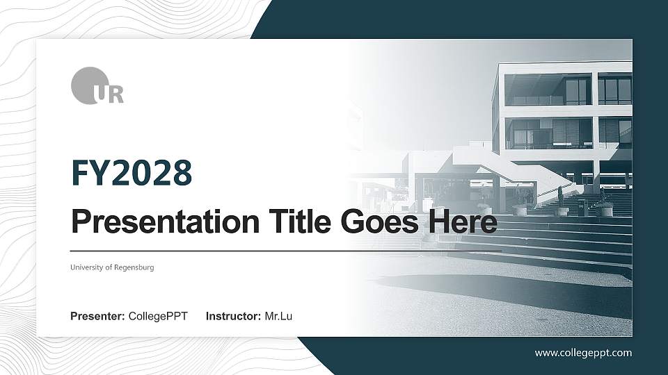 University of Regensburg Academic Presentation/Research Findings Report PPT Template16:9 ratio PPT effect preview image