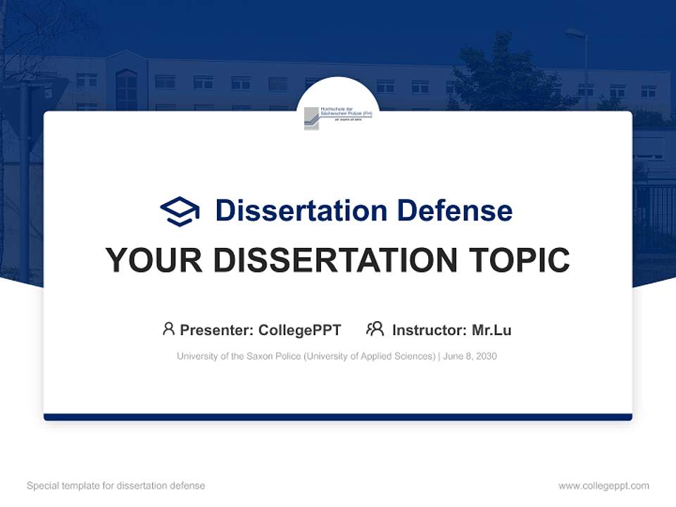 University of the Saxon Police (University of Applied Sciences) Graduation Thesis Defense PPT Template4:3 ratio PPT effect preview image7
