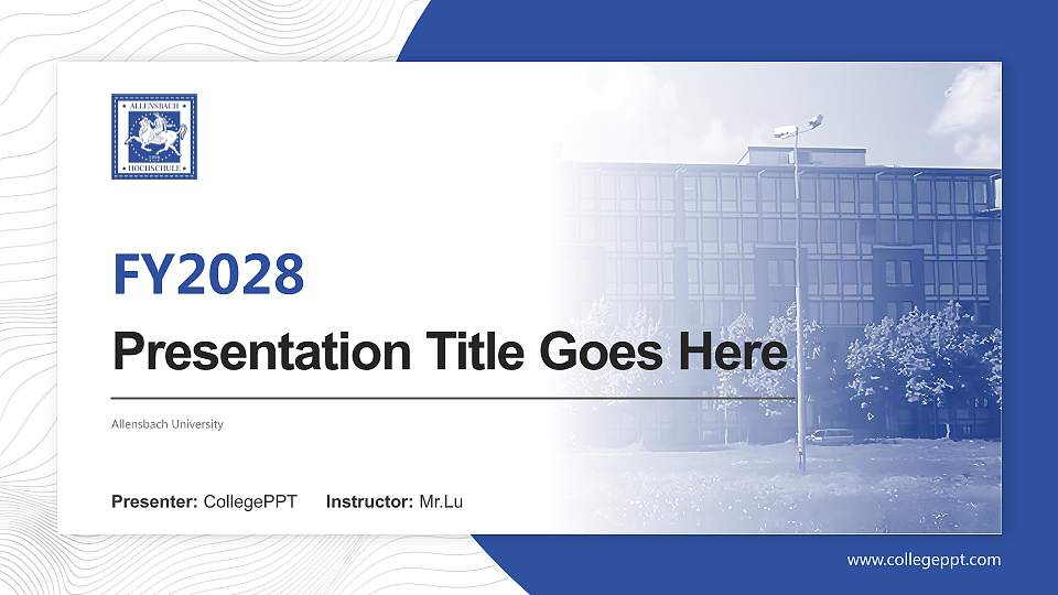 Allensbach University Academic Presentation/Research Findings Report PPT Template16:9 ratio PPT effect preview image