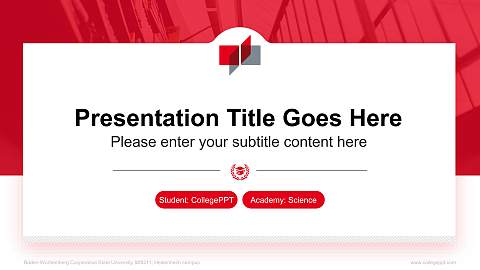 Baden-Württemberg Cooperative State University – Heidenheim campus National Scholarship Defense PPT Template