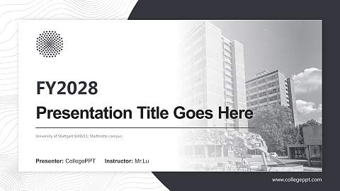 University of Stuttgart – Stadtmitte campus Academic Presentation/Research Findings Report PPT Template
