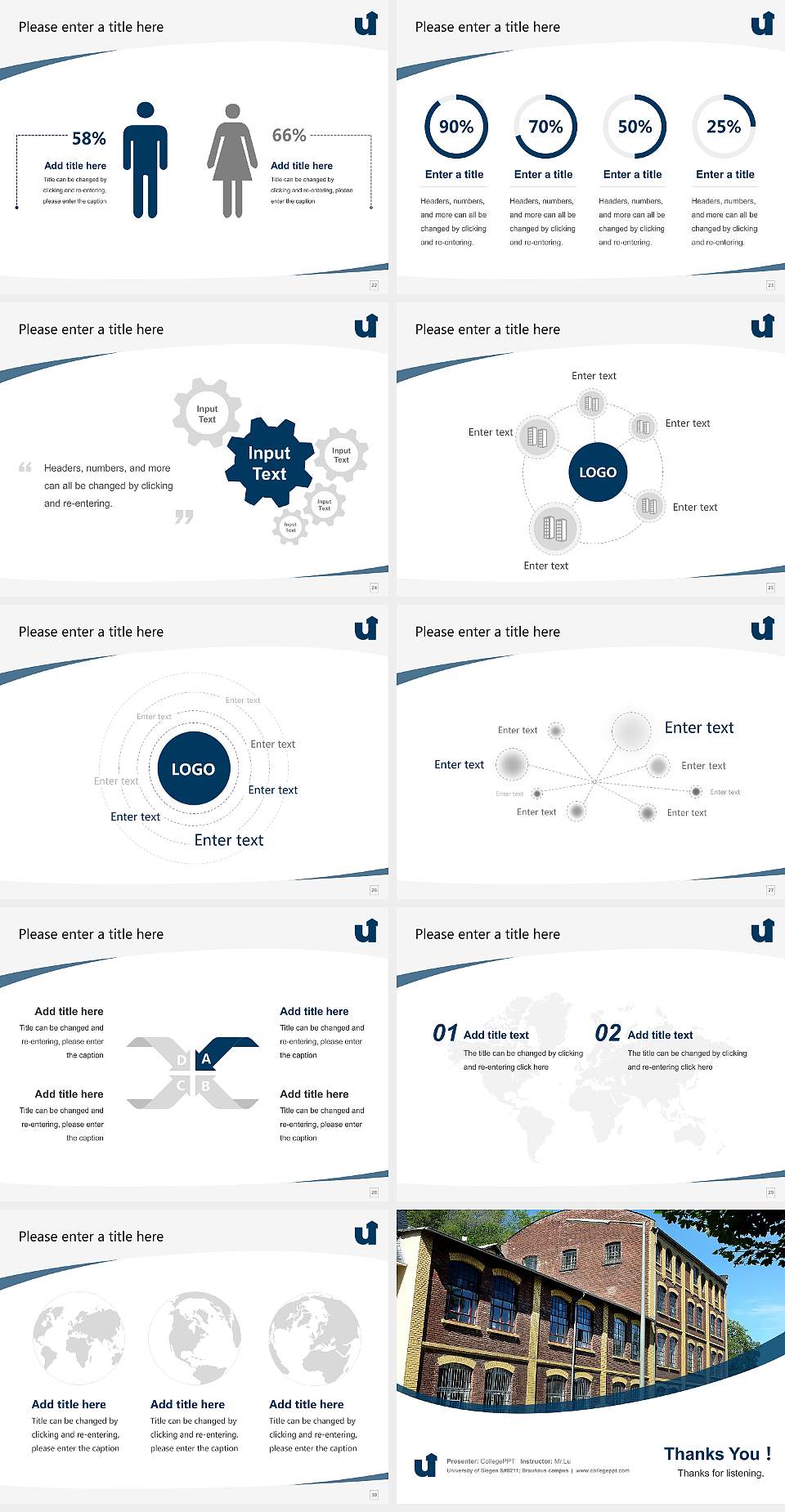 University of Siegen – Brauhaus campus Course/Courseware Creation PPT Template4:3 ratio PPT effect preview image4