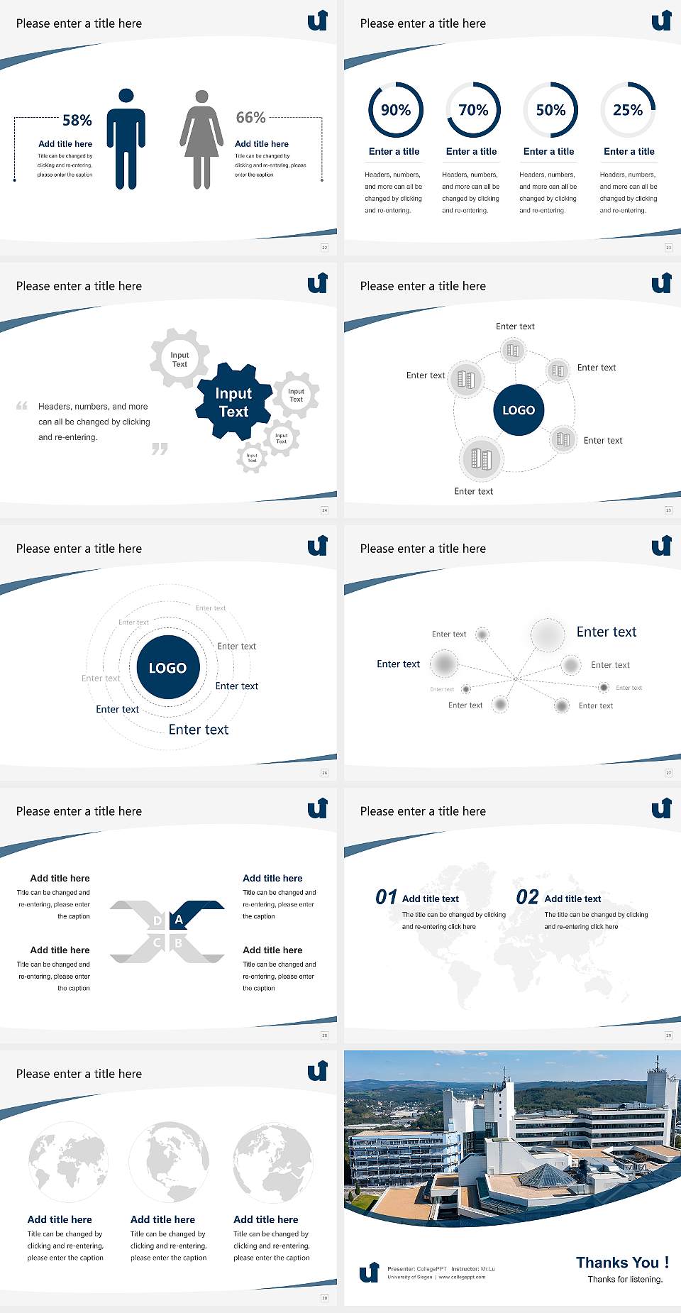 University of Siegen Course/Courseware Creation PPT Template4:3 ratio PPT effect preview image4