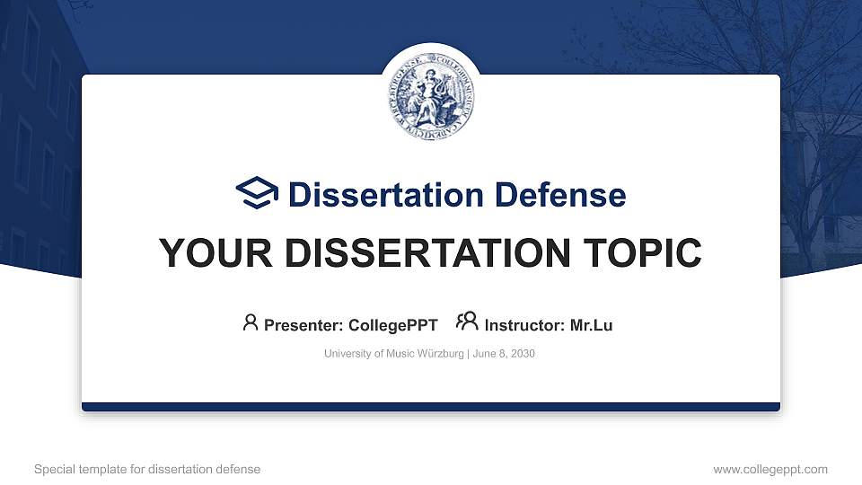 University of Music Würzburg Graduation Thesis Defense PPT Template16:9 ratio PPT effect preview image