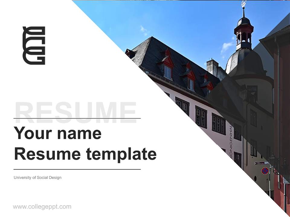 University of Social Design Resume PPT Template4:3 ratio PPT effect preview image5