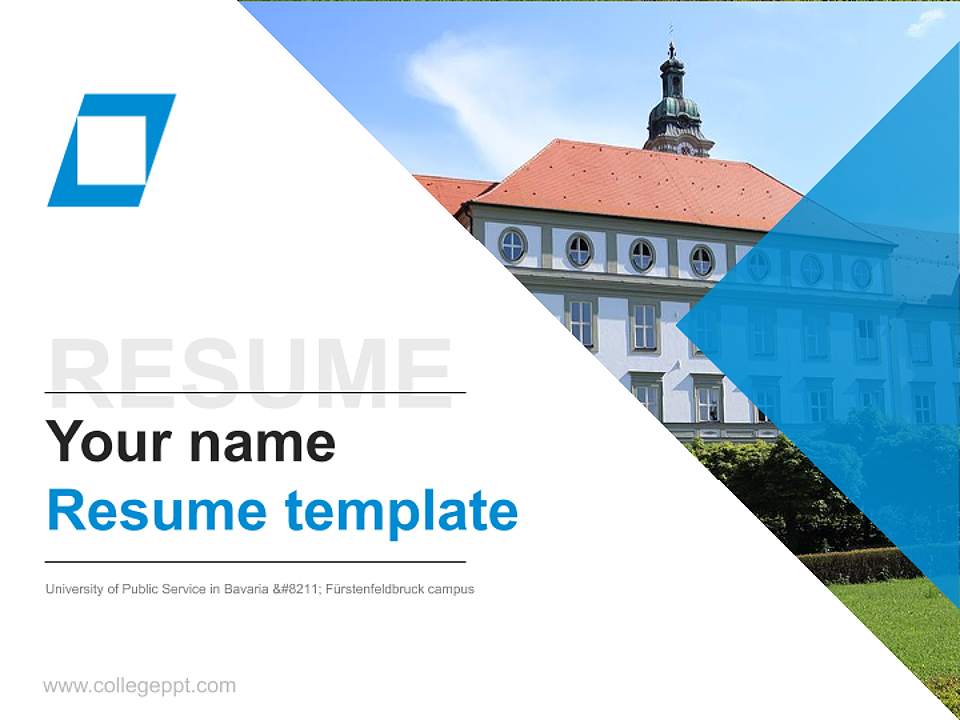 University of Public Service in Bavaria – Fürstenfeldbruck campus Resume PPT Template4:3 ratio PPT effect preview image5