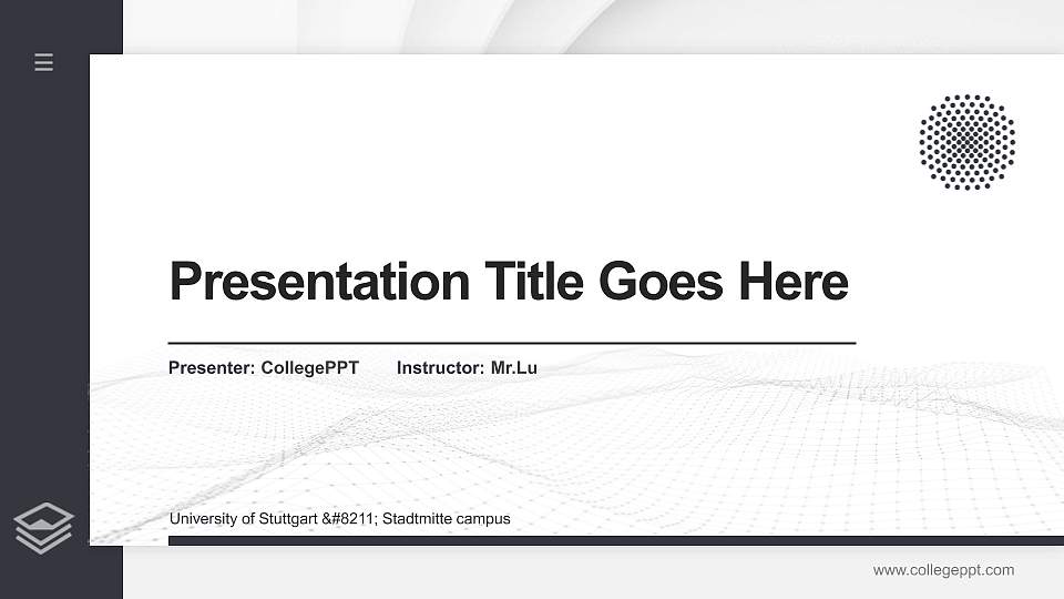 University of Stuttgart – Stadtmitte campus Thesis Proposal/Graduation Defense PPT Template16:9 ratio PPT effect preview image