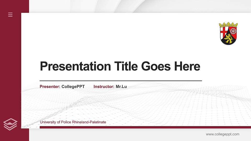 University of Police Rhineland-Palatinate Thesis Proposal/Graduation Defense PPT Template16:9 ratio PPT effect preview image