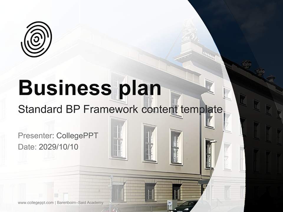 Barenboim–Said Academy Competition/Entrepreneurship Contest PPT Template4:3 ratio PPT effect preview image9