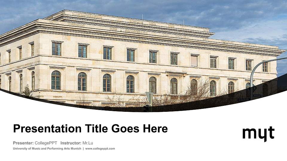 University of Music and Performing Arts Munich Course/Courseware Creation PPT Template16:9 ratio PPT effect preview image