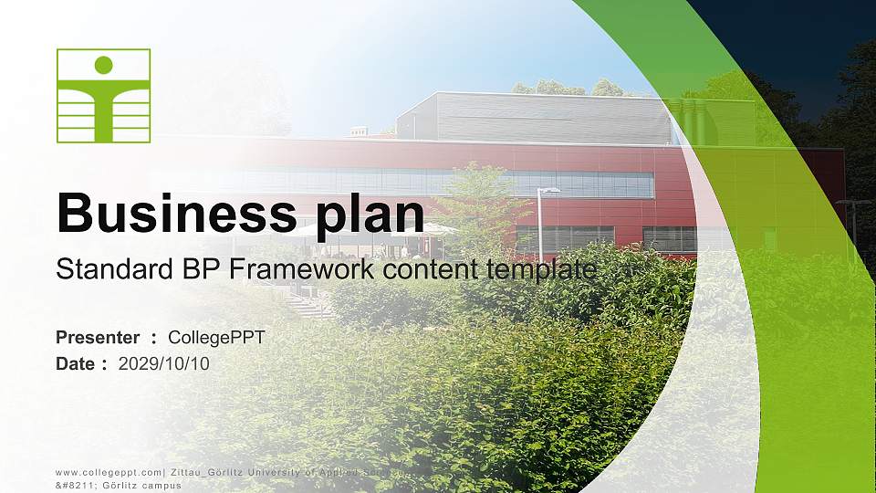 Zittau_Görlitz University of Applied Sciences – Görlitz campus Competition/Entrepreneurship Contest PPT Template16:9 ratio PPT effect preview image