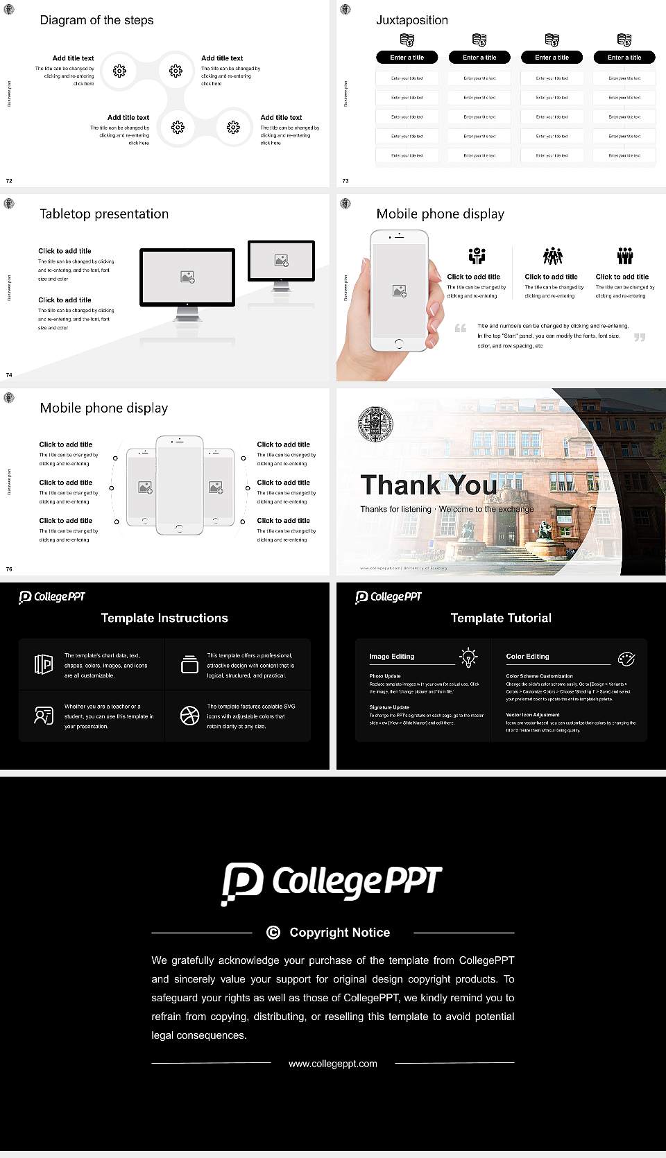University of Freiburg Competition/Entrepreneurship Contest PPT Template16:9 ratio PPT effect preview image9