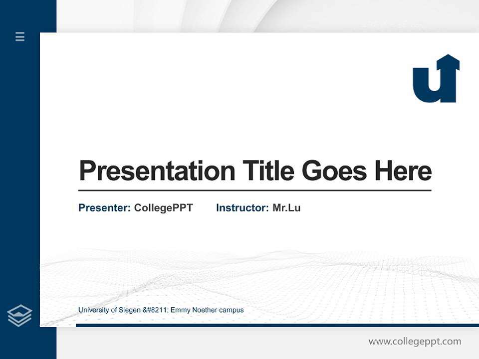 University of Siegen – Emmy Noether campus Thesis Proposal/Graduation Defense PPT Template4:3 ratio PPT effect preview image5