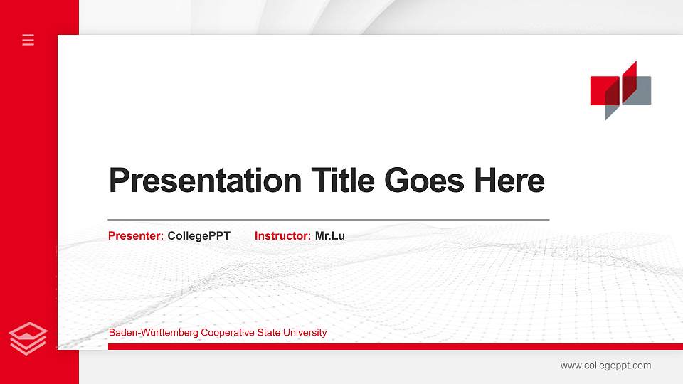 Baden-Württemberg Cooperative State University Thesis Proposal/Graduation Defense PPT Template16:9 ratio PPT effect preview image