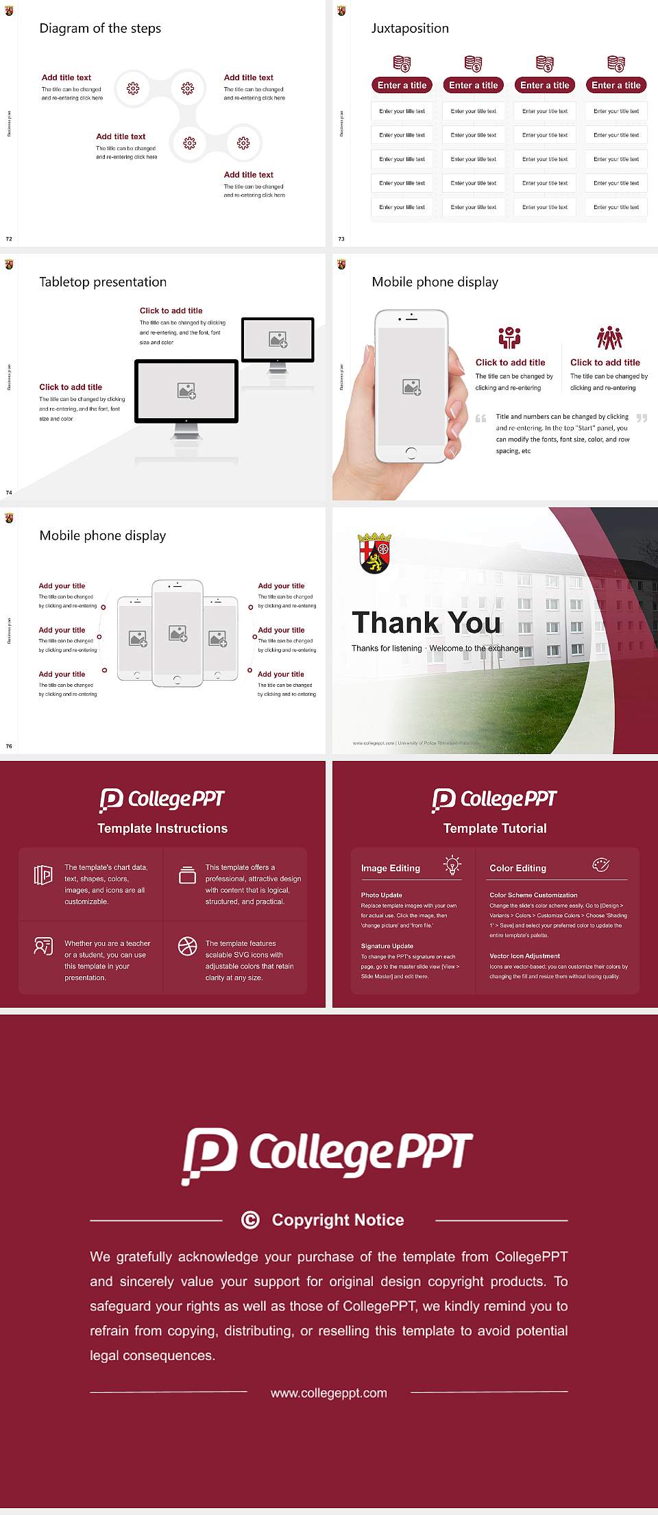 University of Police Rhineland-Palatinate Competition/Entrepreneurship Contest PPT Template4:3 ratio PPT effect preview image9