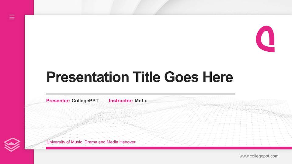University of Music, Drama and Media Hanover Thesis Proposal/Graduation Defense PPT Template16:9 ratio PPT effect preview image