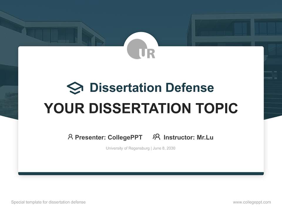 University of Regensburg Graduation Thesis Defense PPT Template4:3 ratio PPT effect preview image7