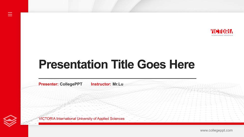 VICTORIA International University of Applied Sciences Thesis Proposal/Graduation Defense PPT Template16:9 ratio PPT effect preview image