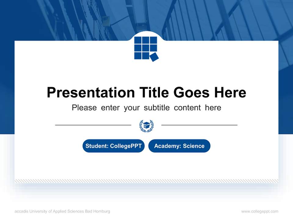 accadis University of Applied Sciences Bad Homburg National Scholarship Defense PPT Template4:3 ratio PPT effect preview image4