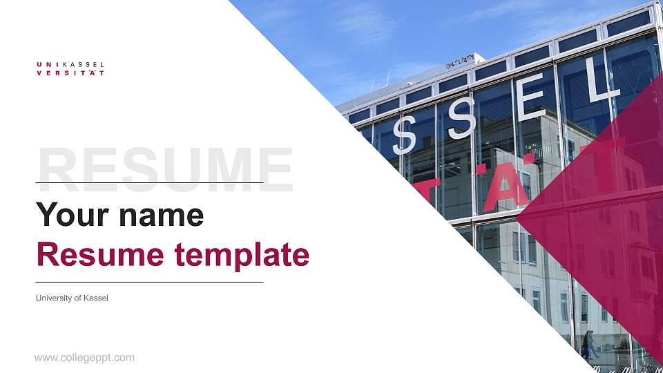 University of Kassel Resume PPT Template16:9 ratio PPT effect preview image