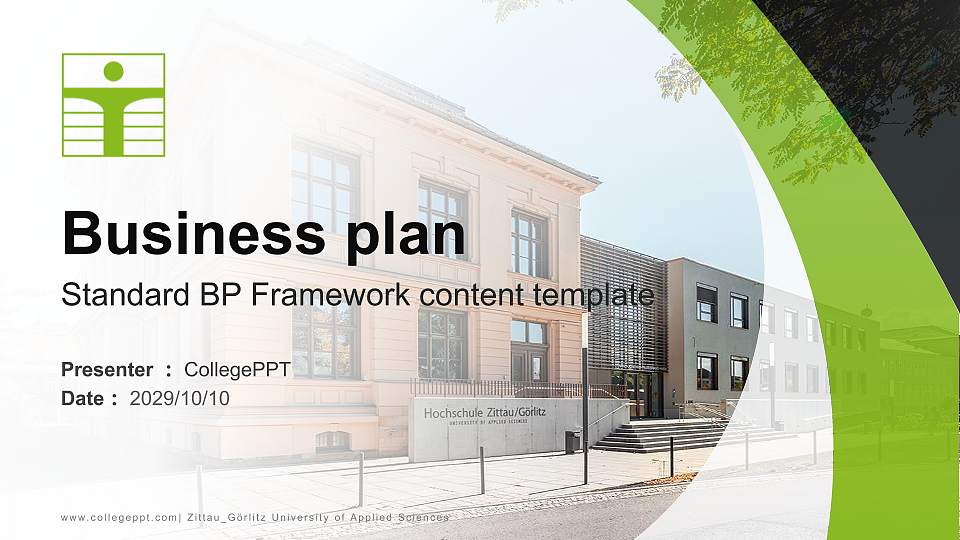 Zittau_Görlitz University of Applied Sciences Competition/Entrepreneurship Contest PPT Template16:9 ratio PPT effect preview image
